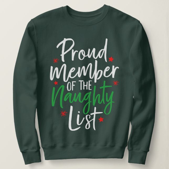 Naughty List Proud Member Finny jul T Shirt (Design framsida)