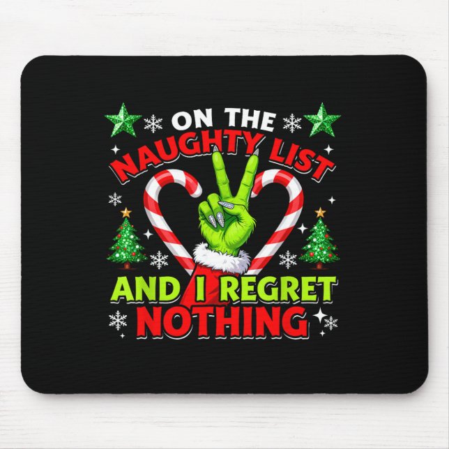 Naughty List Regret Nothing Christmas Funny Xmas  Musmatta (Framsidan)