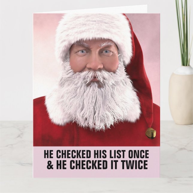 NAUGHTY LIST SARCASTIC CHRISTMAS BIG CARDS TACK KORT (Framsida)