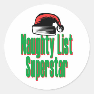 Naughty List Superstar Runt Klistermärke