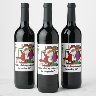 Naughty List Vinflaska Etikett