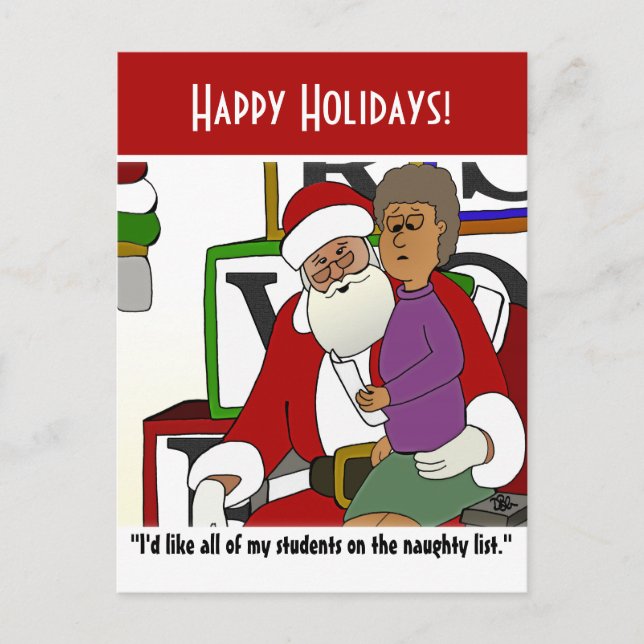 Naughty List-vykort Vykort (Framsida)