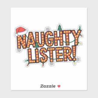Naughty Lister! Hollywood Marquee jul Ljus Klistermärken