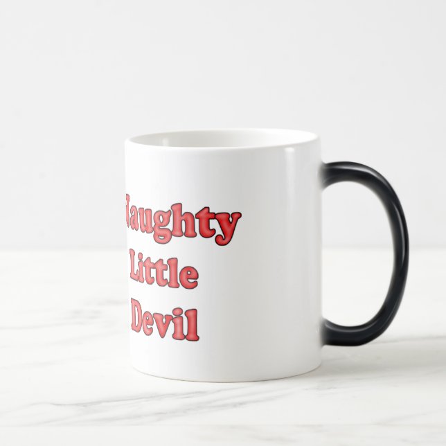 Naughty Little Djävulen med text Magisk Mugg (Höger)