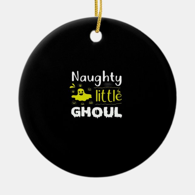 Naughty Little Ghoul Julgransprydnad Keramik (Framsidan)