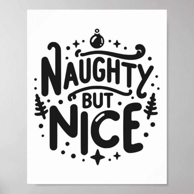 Naughty, men fin fin fin jul Humor Poster (Framsidan)