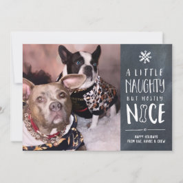 Naughty Men Nice | Pet Photo Helgdag Card Julkort