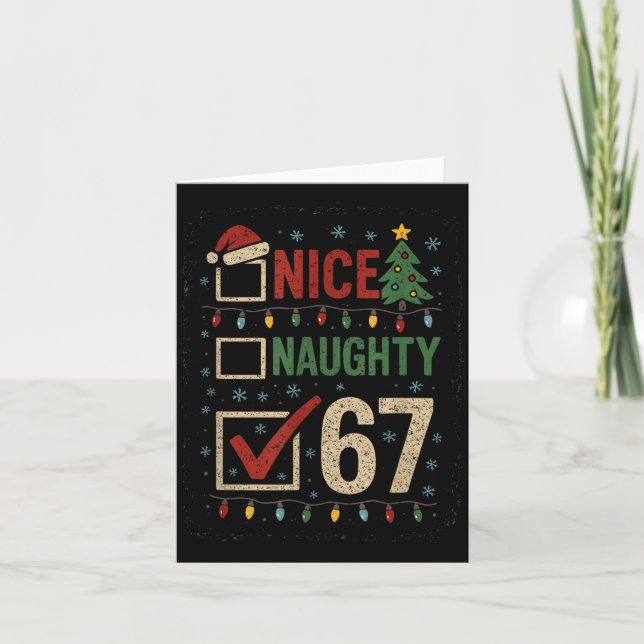 Naughty Nice 67 Christmas Humor  Kort (Framsida)