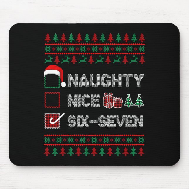 Naughty Nice 6 7 Funny Brainrot Meme Ugly Xmas Six Musmatta (Framsidan)
