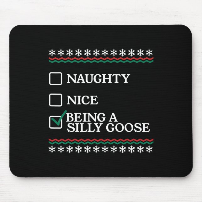Naughty Nice är ett Fånig som går bra jul X Musmatta (Framsidan)
