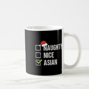 Naughty Nice Asian Asia Santa Hat jul Gift Kaffemugg