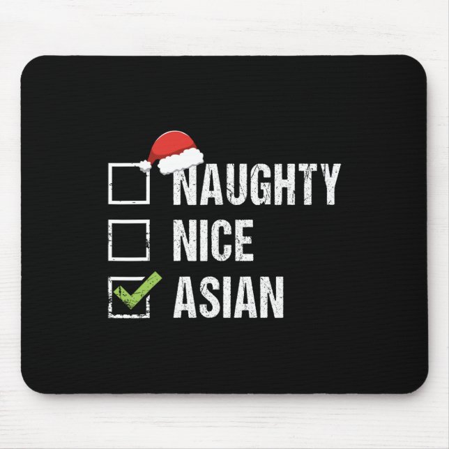 Naughty Nice Asian Asia Santa Hat jul Gift Musmatta (Framsidan)