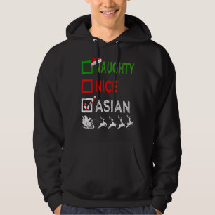 Naughty Nice Asian jul Pajamas Funny Santa H Hoodie