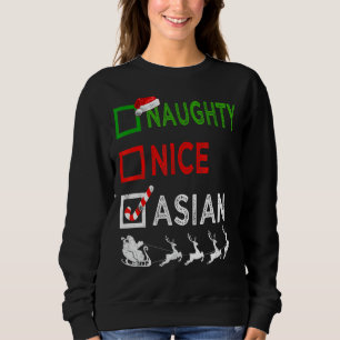 Naughty Nice Asian jul Pajamas Funny Santa H T Shirt