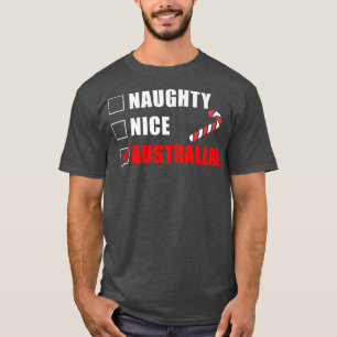 Naughty Nice australiska jultomten Candy cane T Shirt