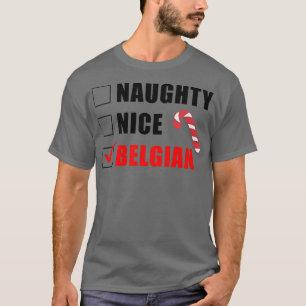 Naughty Nice Belgiska jultomten Candy cane T Shirt