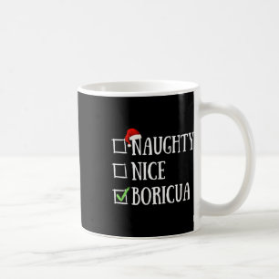 Naughty Nice Boricua Funny Puerto Rico Santa Hat C Kaffemugg