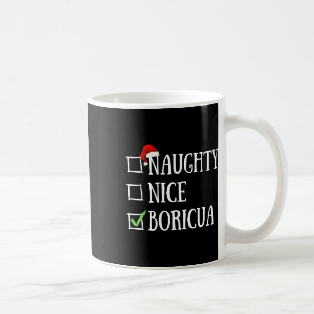 Naughty Nice Boricua Funny Puerto Rico Santa Hat C Kaffemugg (Höger)