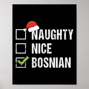 Naughty Nice Bosnian Santa Hat julklapp 1 Poster