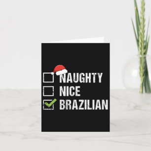Naughty Nice Brasiliansk Santa Hat-jul i Brasilien Kort