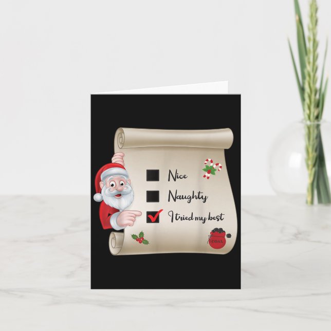 Naughty Nice Checklist I Tried My  Kort (Framsida)