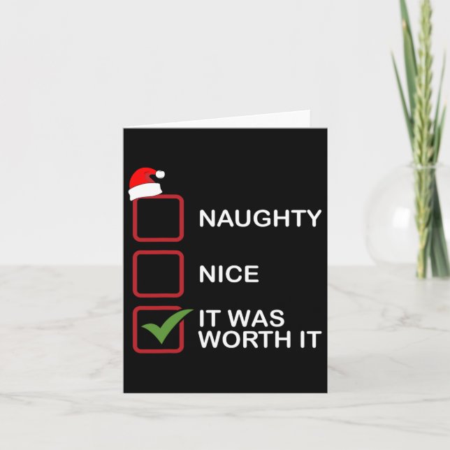 Naughty Nice, det var värt det... Kort (Framsida)