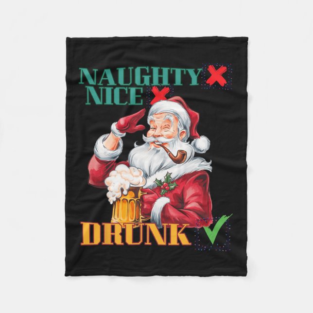 Naughty Nice Drunk Fleecefilt (Framsidan)