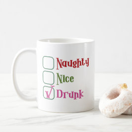 Naughty Nice Drunk Funny Holiday Christmas Mug Kaffemugg