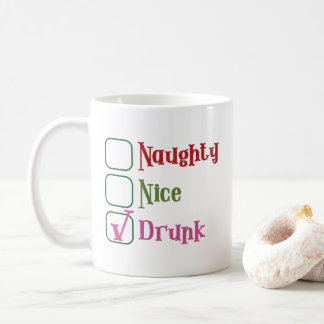 Naughty Nice Drunk Funny Holiday Christmas Mug Kaffemugg
