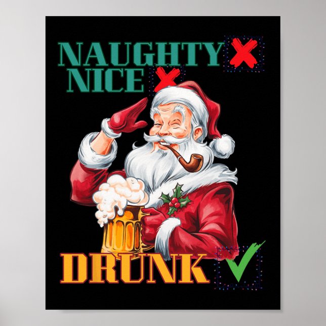 Naughty Nice Drunk Poster (Framsidan)