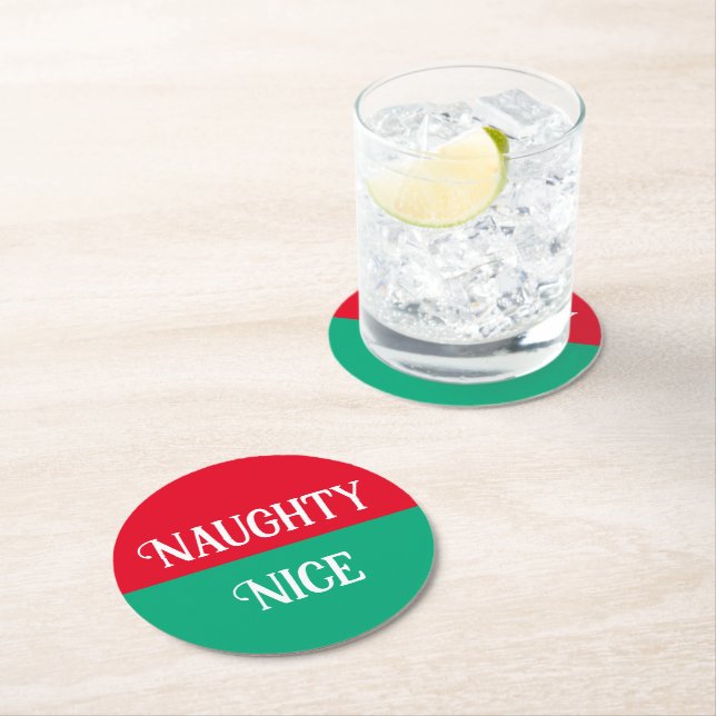 Naughty Nice Dubbla jul Underlägg Papper Rund (Insitu)
