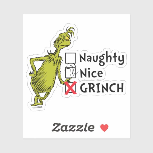Naughty, Nice eller Grinch Klistermärken (Ark)
