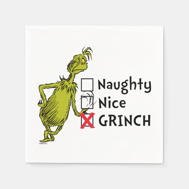 Naughty, Nice eller Grinch Pappersservett (Framsidan)