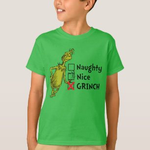 Naughty, Nice eller Grinch Quote T Shirt