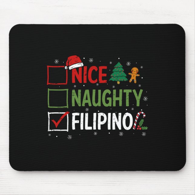 Naughty Nice Filipino jul Pajamas Santa Clau Musmatta (Framsidan)