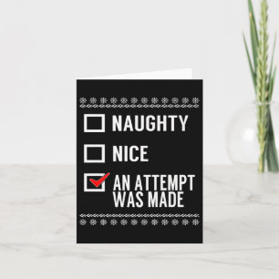 Naughty Nice försökte man göra - julkontroll Kort