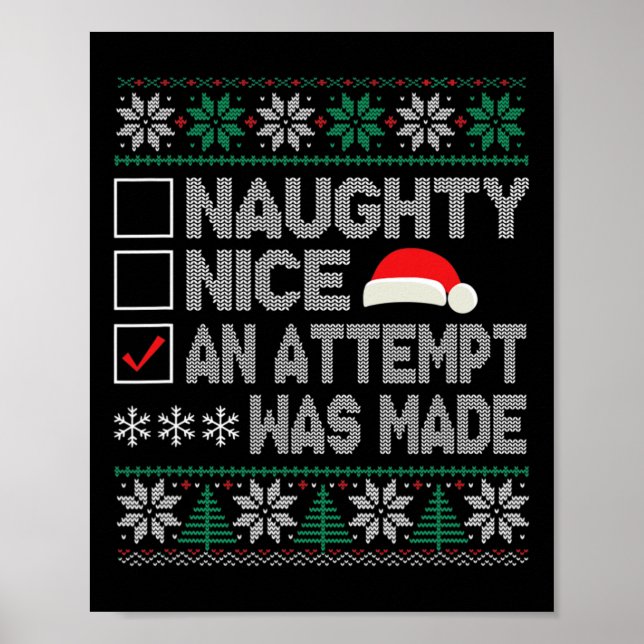 Naughty Nice försökte man göra Ugly Julafton Poster (Framsidan)