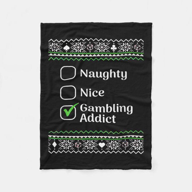 Naughty Nice Gambling Addict jul Fleecefilt (Framsidan)