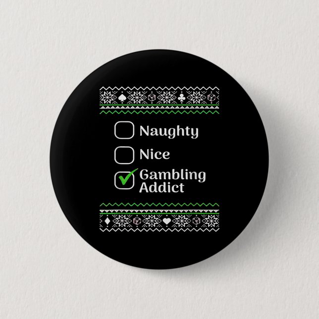 Naughty Nice Gambling Addict jul Knapp (Framsida)