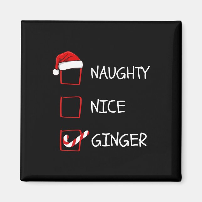 Naughty Nice Ginger-jullista Magnet (Framsidan)
