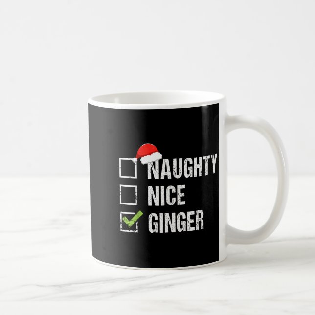 Naughty Nice Ginger Redhead Santa Hat Irish Christ Kaffemugg (Höger)