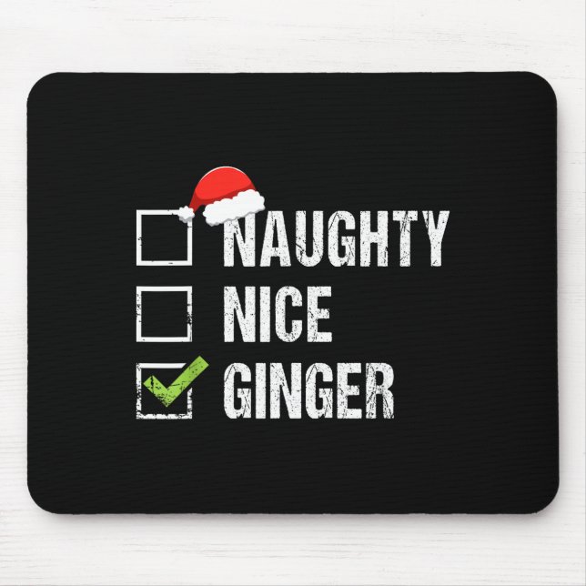 Naughty Nice Ginger Redhead Santa Hat Irish Christ Musmatta (Framsidan)