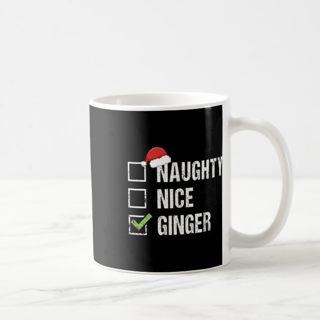 Naughty Nice Ginger Rödhårig Santa Hat Irish Krist Kaffemugg (Höger)