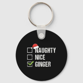 Naughty Nice Ginger Rödhårig Santa Hat Irish Krist Nyckelring