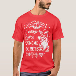 Naughty Nice gnome ångrar - Cute Gnomes jul T Shirt