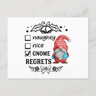Naughty Nice Gnome beklagar jultomten Vykort