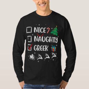 Naughty Nice Grekiska jultomten Santa Hat Julafton T Shirt