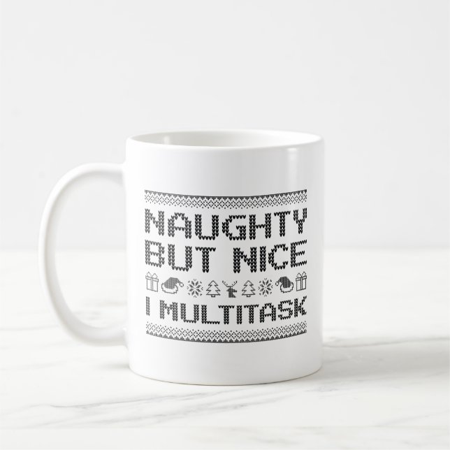 Naughty, Nice I Multitask Kaffemugg (Vänster)