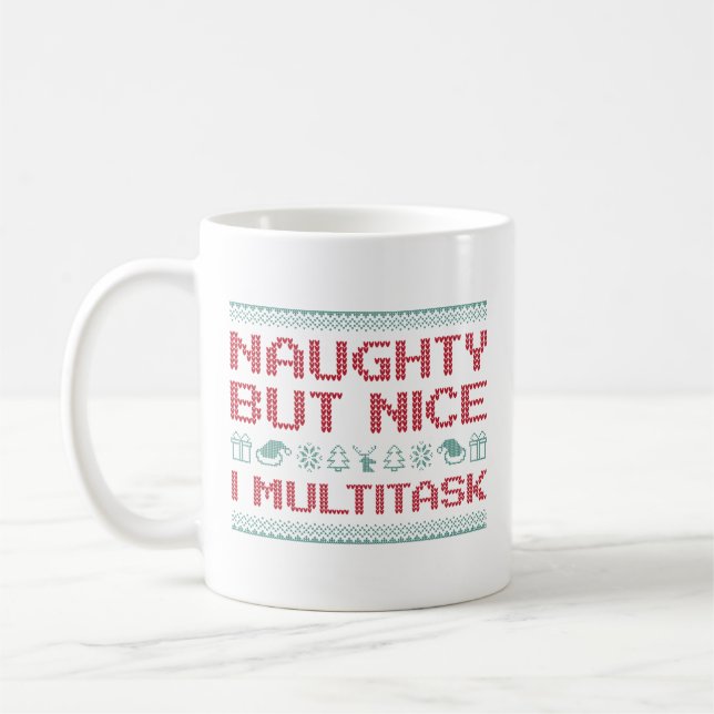 Naughty, Nice I Multitask Kaffemugg (Vänster)