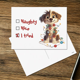 Naughty Nice I Testade Helgdag Puppy Helg Vykort